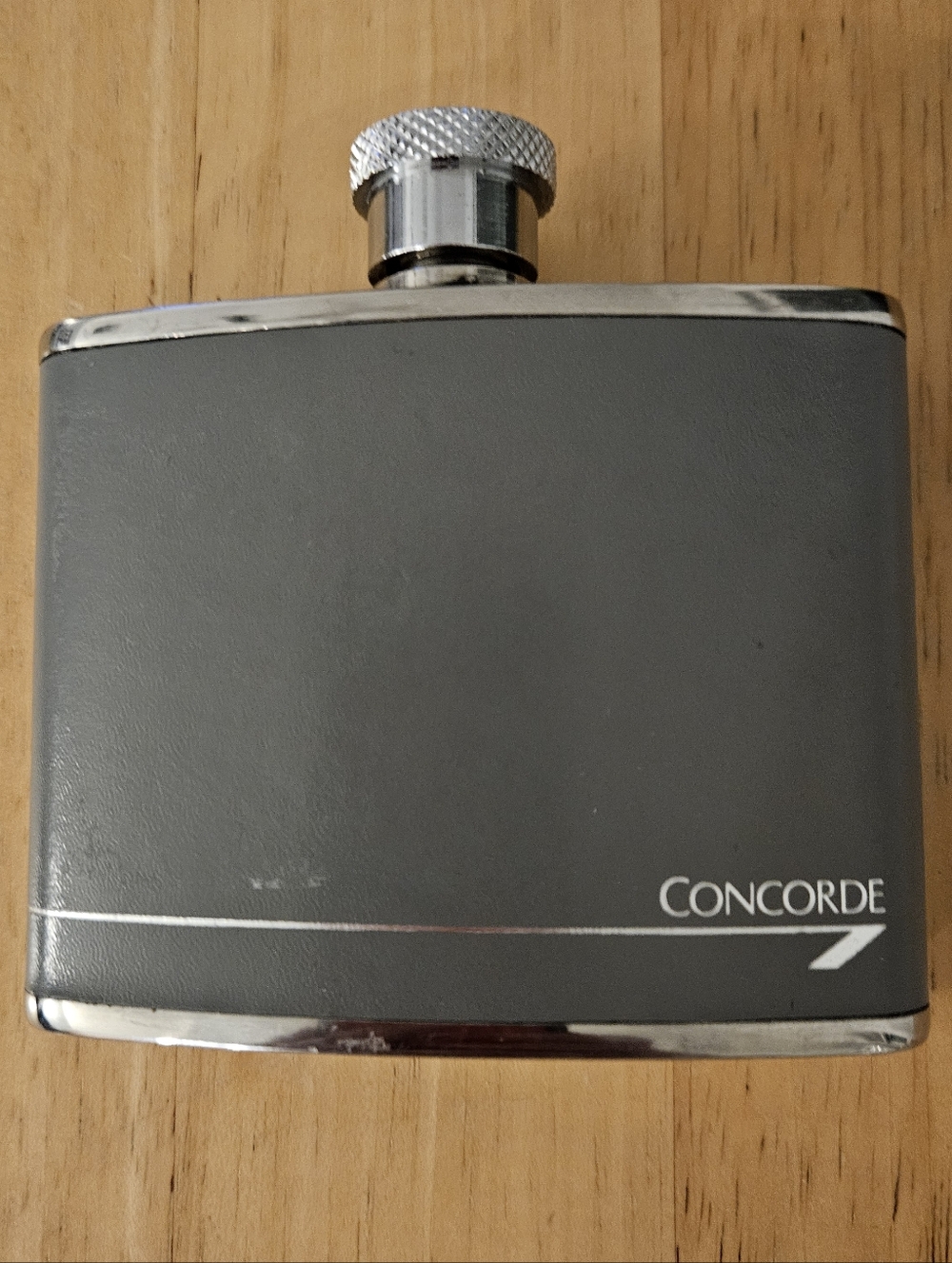 British Airways Concorde Plane Gray Hip Flask Stainless Steel Made In England